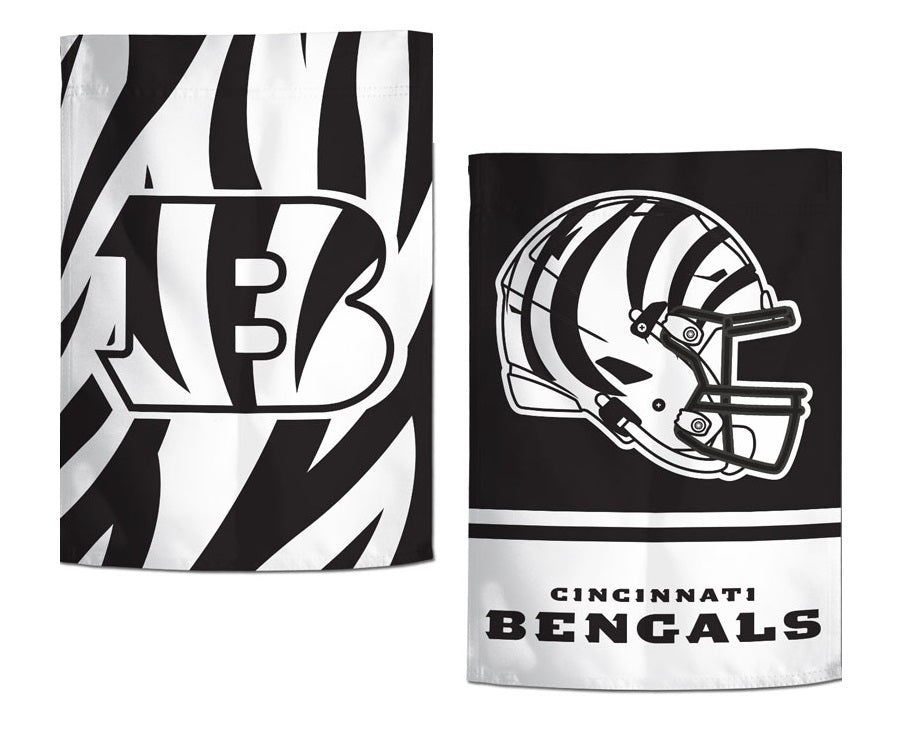 Cincinnati Bengals Garden Flag 2 Sided Alternate BW