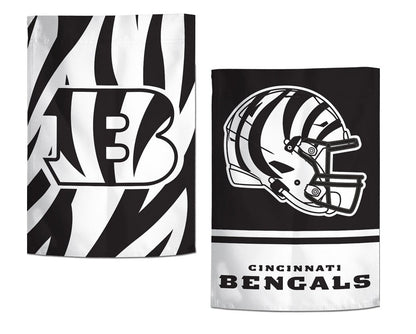 Cincinnati Bengals Garden Flag 2 Sided Alternate BW
