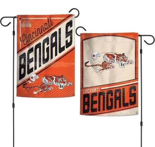 Cincinnati Bengals Garden Flag 2 Sided Retro Vintage Logo