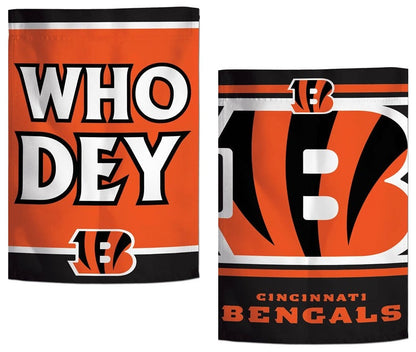Cincinnati Bengals Garden Flag 2 Sided Who Dey Slogan
