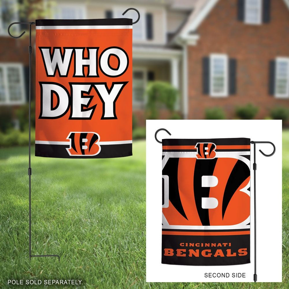 Cincinnati Bengals Garden Flag 2 Sided Who Dey Slogan