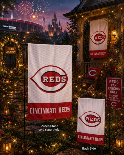 Cincinnati Reds Embroidered Garden Flag 2 Sided