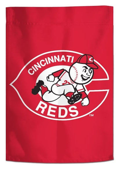 Cincinnati Reds Garden Flag 2 Sided Throwback Design