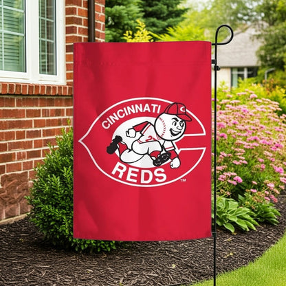 Cincinnati Reds Garden Flag 2 Sided Throwback Design