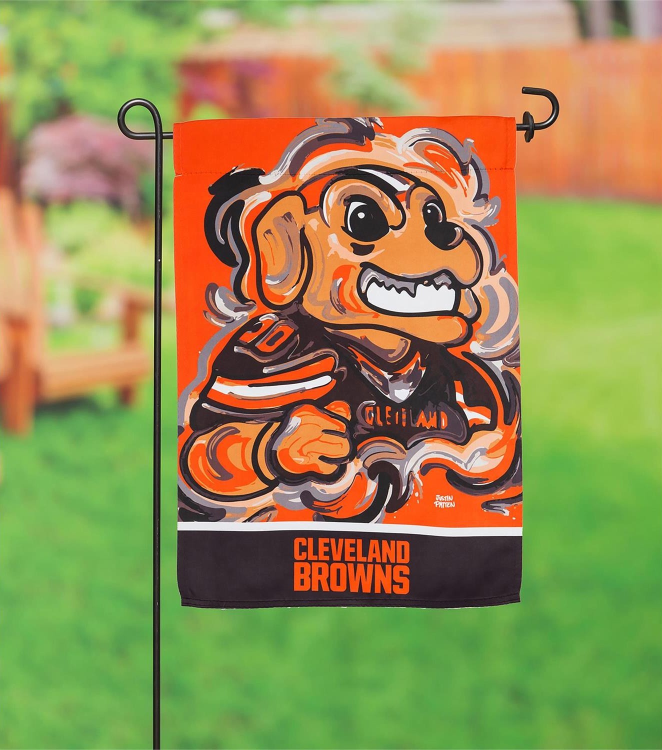 Cleveland Browns 2 Sided Justin Patten Garden Flag