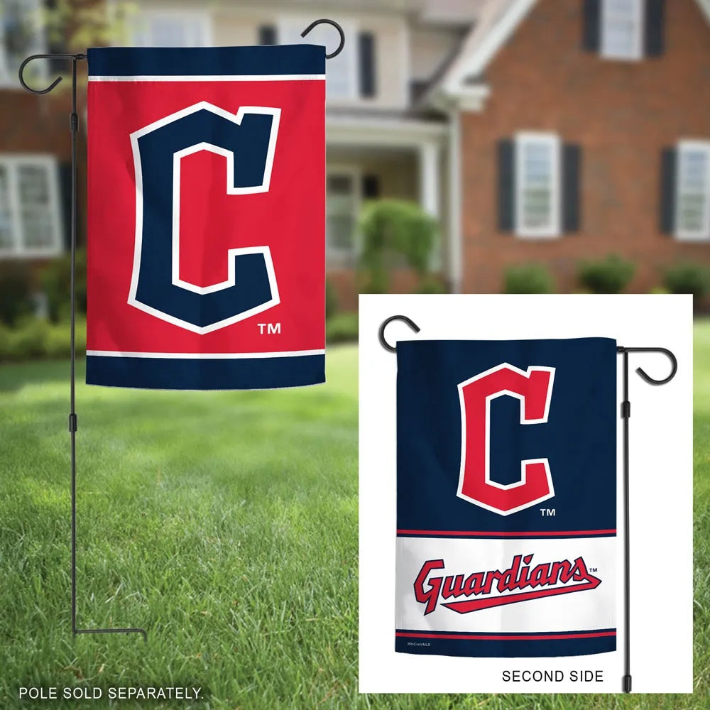 Cleveland Guardians Garden Flag 2 Sided Double Logo