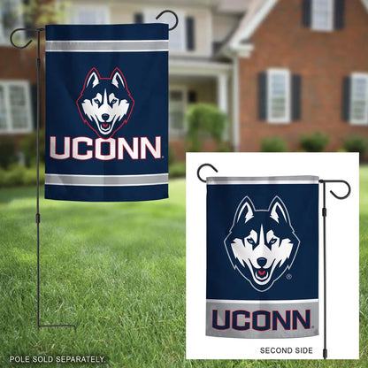 Connecticut Huskies Garden Flag 2 Sided Logo