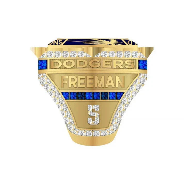 Custom Los Angeles Back-to-Back Baseball Championship Ring – Personalized Championship Ring with Name & Number