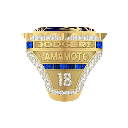 Custom Los Angeles Back-to-Back Baseball Championship Ring – Personalized Championship Ring with Name & Number