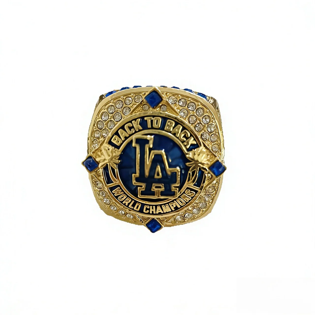 Custom Los Angeles Back-to-Back Baseball Championship Ring – Personalized Championship Ring with Name & Number