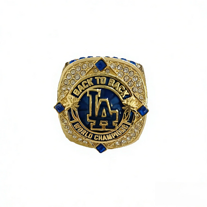 Custom Los Angeles Back-to-Back Baseball Championship Ring – Personalized Championship Ring with Name & Number
