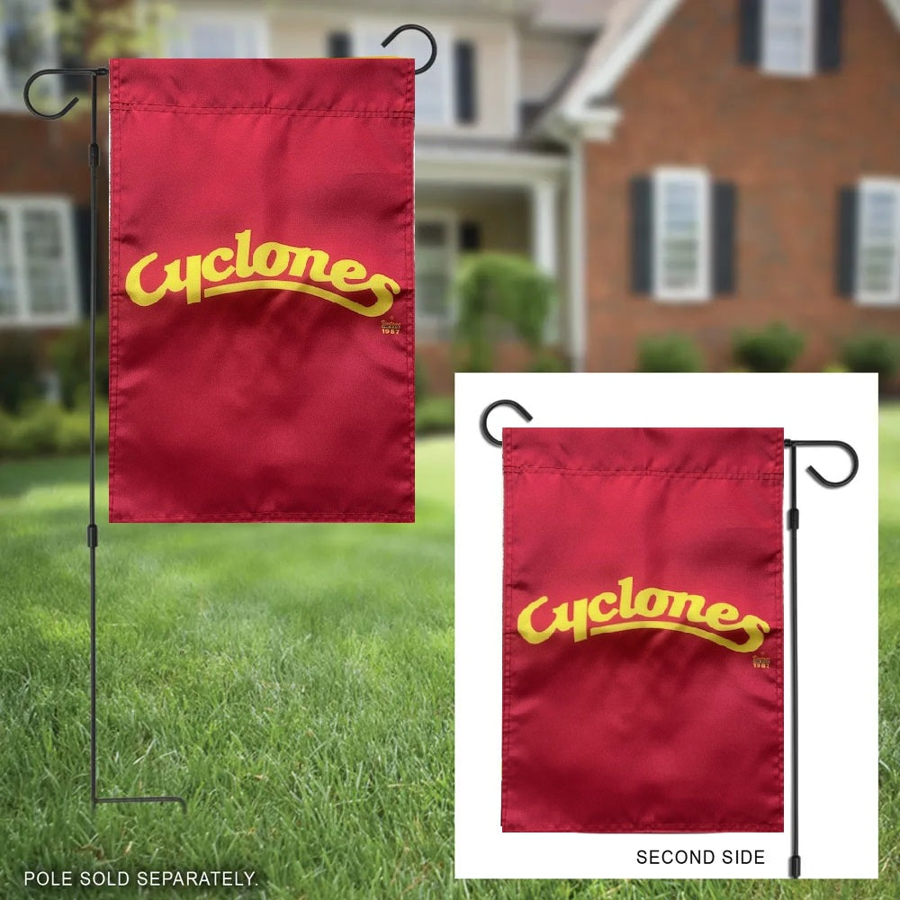 Cyclones Script 2 Sided Garden Flag