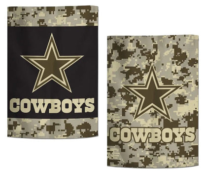 Dallas Cowboys Garden Flag 2 Sided Camo Military Tribute