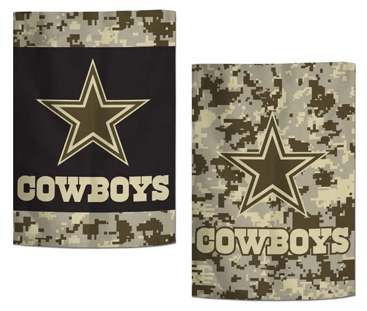 Dallas Cowboys Garden Flag 2 Sided Camo Military Tribute
