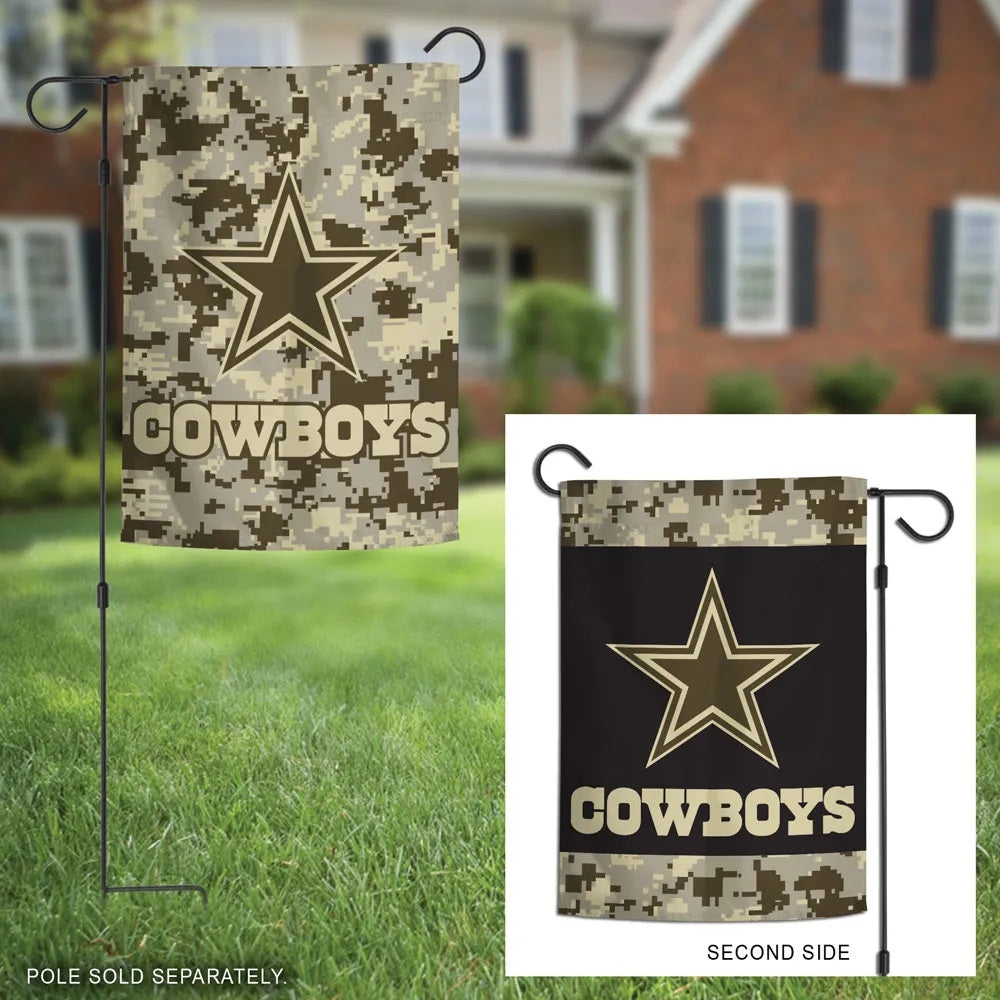 Dallas Cowboys Garden Flag 2 Sided Camo Military Tribute
