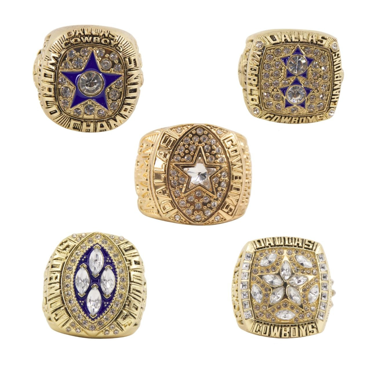 Dallas Football Championship Ring Set – 5-Time Champions Collectible