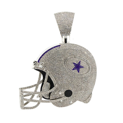 Dallas Helmet Pendant Necklace –Game Day Fan Gift