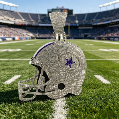 Dallas Helmet Pendant Necklace –Game Day Fan Gift