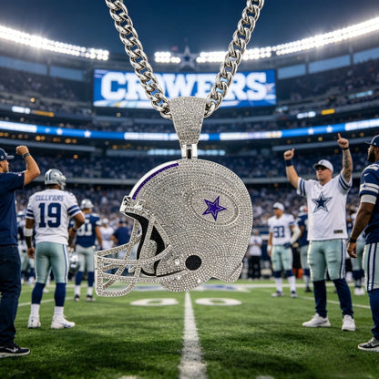Dallas Helmet Pendant Necklace –Game Day Fan Gift