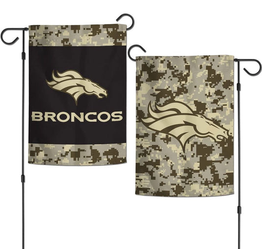 Denver Broncos Garden Flag 2 Sided Camo Military Tribute