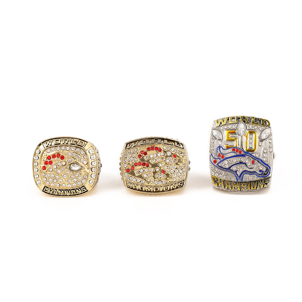 Denver Football Championship Ring Set-1997,1998,2015