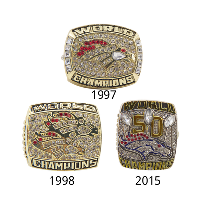 Denver Football Championship Ring Set-1997,1998,2015