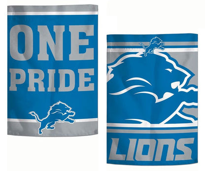 Detroit Lions Garden Flag 2 Sided One Pride Slogan