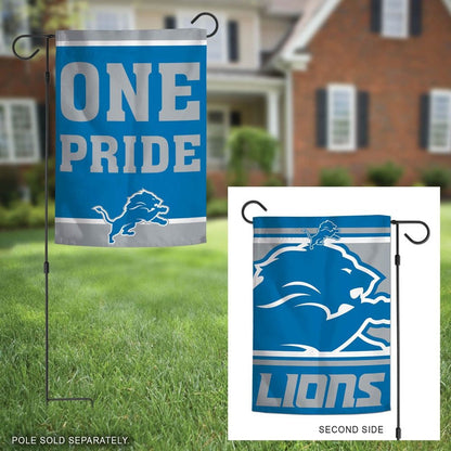 Detroit Lions Garden Flag 2 Sided One Pride Slogan