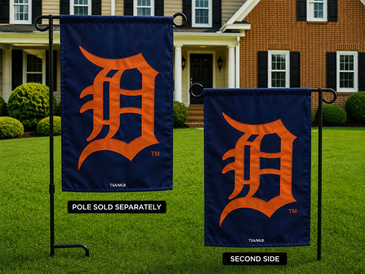Detroit Tigers 2 Sided Garden Flag - Applique