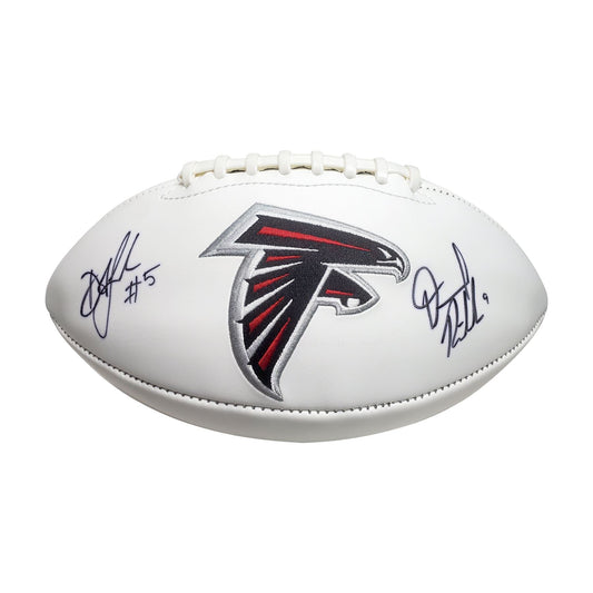 Desond Ridder/Drake London signed Falcons Logo Football - Beckett Authentication