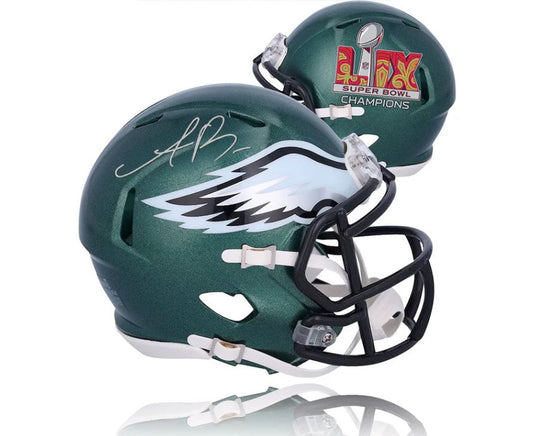 AJ Brown Philadelphia Eagles Autographed Super Bowl LIX Champions Football Helmet