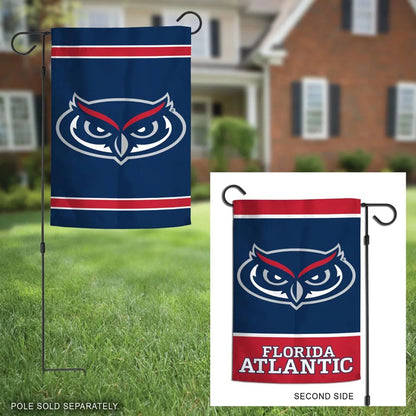 Florida Atlantic Garden Flag 2 Sided FAU Logo