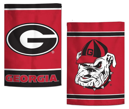 Georgia Bulldogs Garden Flag 2 Sided Double Logo