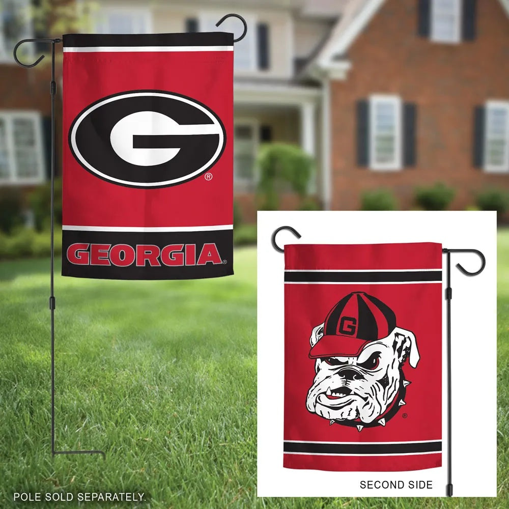 Georgia Bulldogs Garden Flag 2 Sided Double Logo