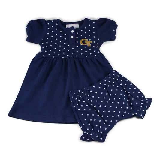 Georgia Tech Girl's Heart Dress with Bloomers