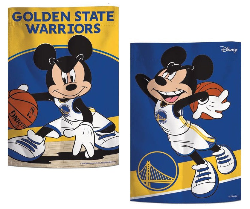 Golden State Warriors Garden Flag 2 Sided Mickey Mouse