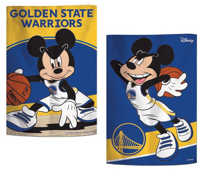 Golden State Warriors Garden Flag 2 Sided Mickey Mouse