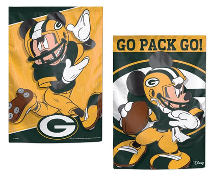 Green Bay Packers 2 Sided Mickey Mouse Garden Flag