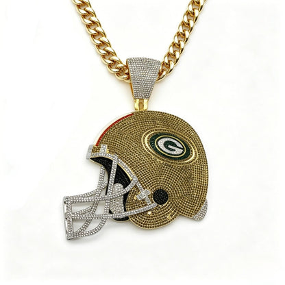Green Bay Helmet Pendant Necklace – Oversized Fan Jewelry Gift
