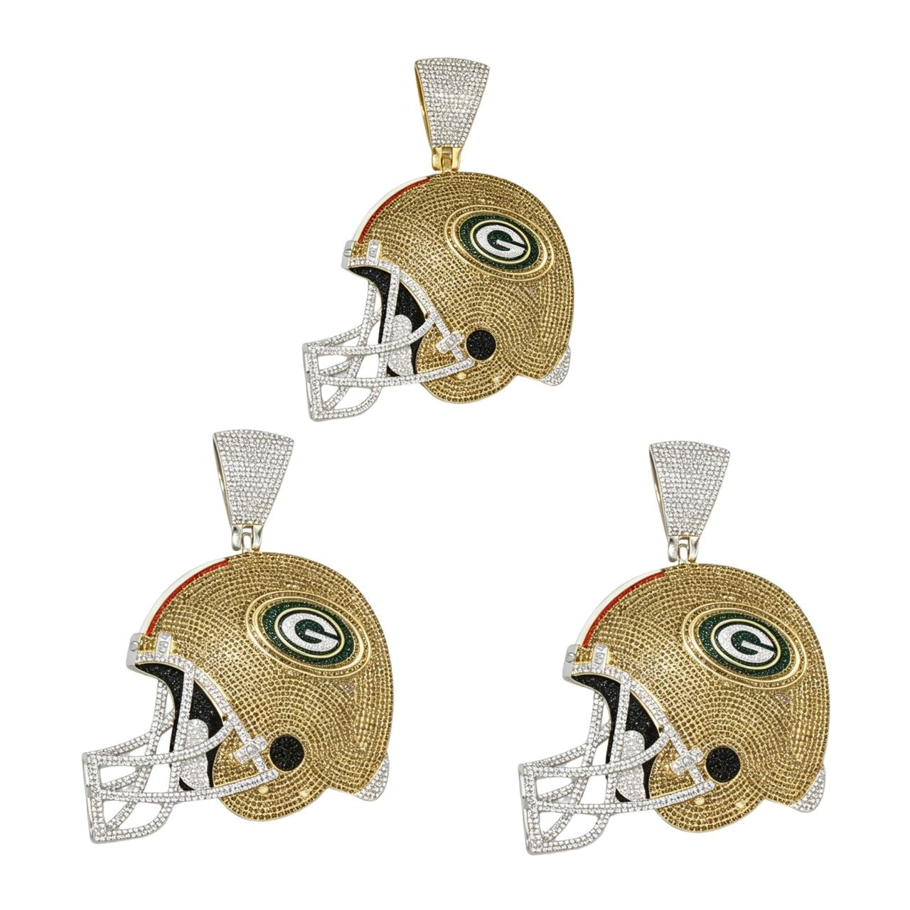 Green Bay Helmet Pendant Necklace – Oversized Fan Jewelry Gift