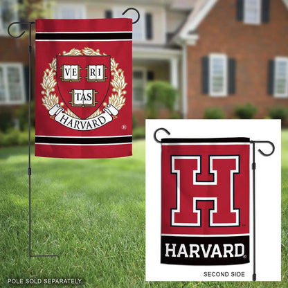 Harvard Garden Flag 2 Sided Logo