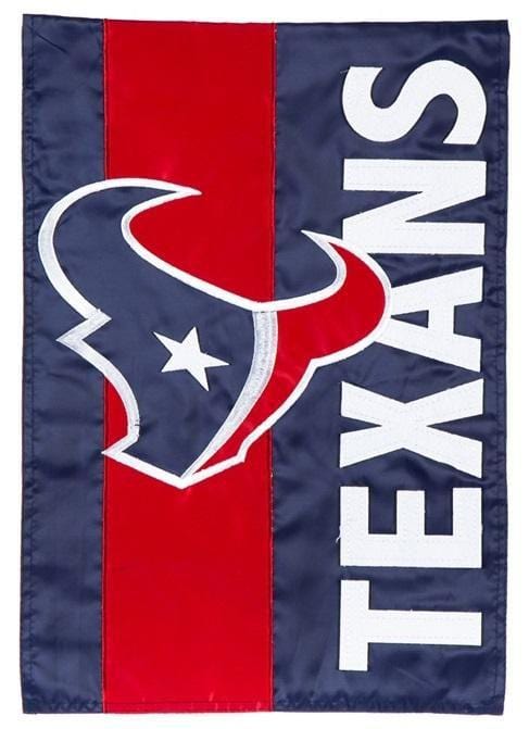 Houston Texans Garden Flag 2 Sided Applique Embellished