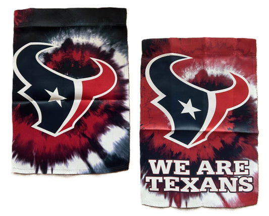 Houston Texans Garden Flag 2 Sided Tie Dyed