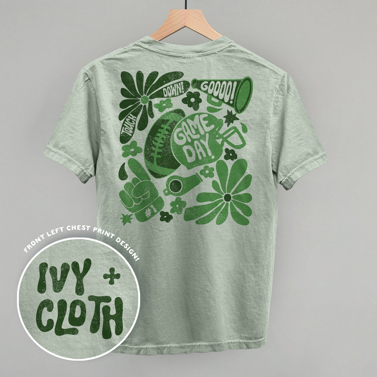 Floral Game Day Green (Back Print)