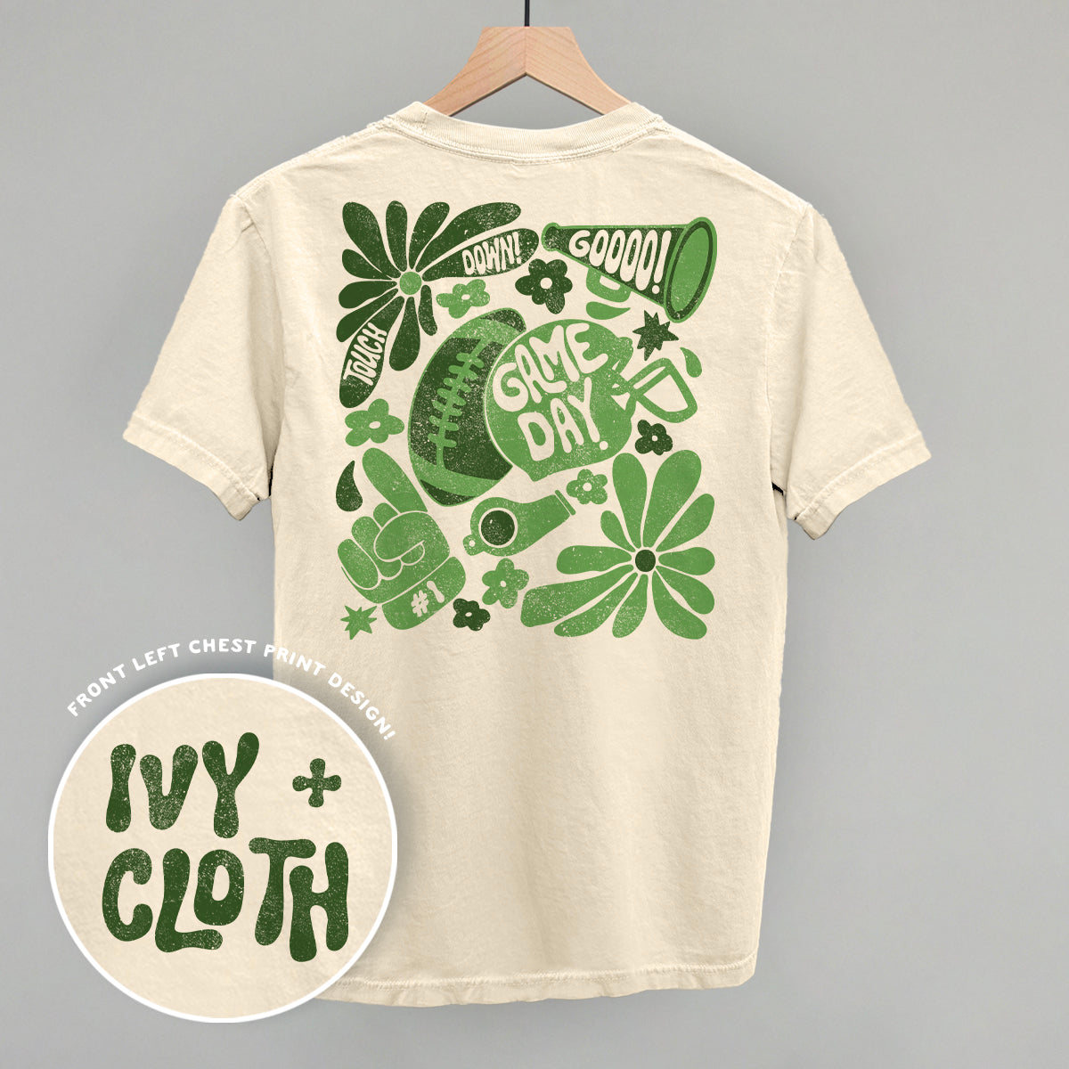 Floral Game Day Green (Back Print)