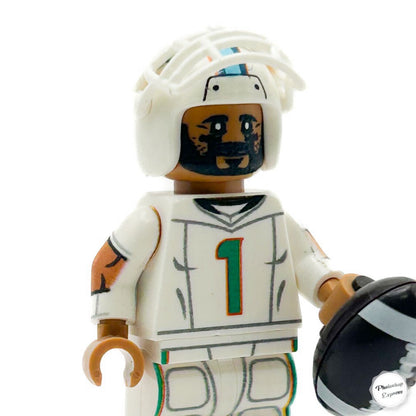 #1 QB Tua Dolphins Football Player Minifig - B3 Customs