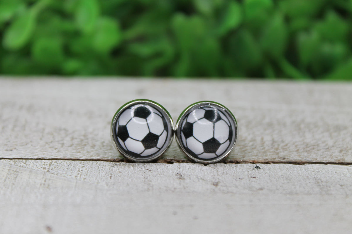 Soccer Ball Stud Earrings