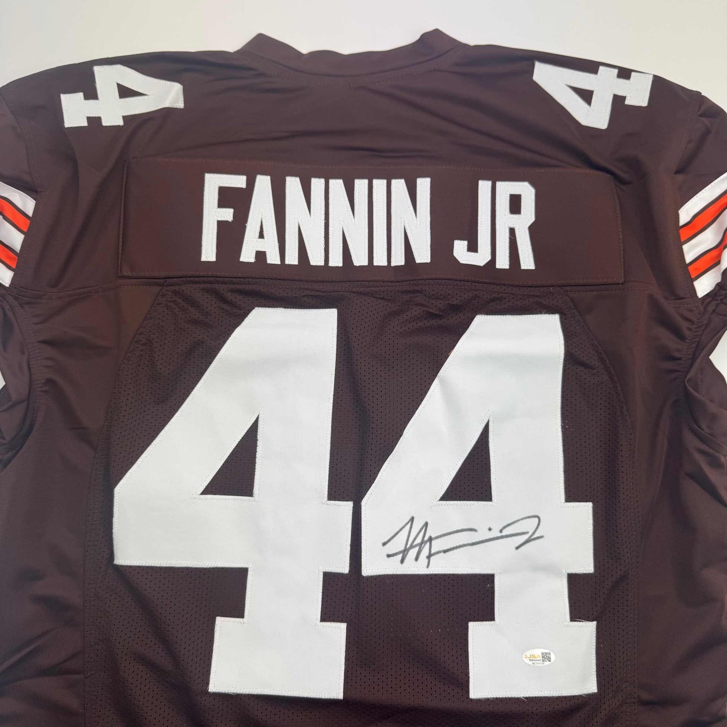 Autographed/Signed Harold Fannin Jr. Cleveland Football Brown Jersey JSA COA