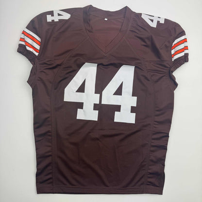 Autographed/Signed Harold Fannin Jr. Cleveland Football Brown Jersey JSA COA