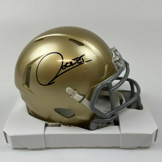 Autographed/Signed Raghib Rocket Ismail Notre Dame Fighting Irish Football Mini Helmet Beckett BAS COA